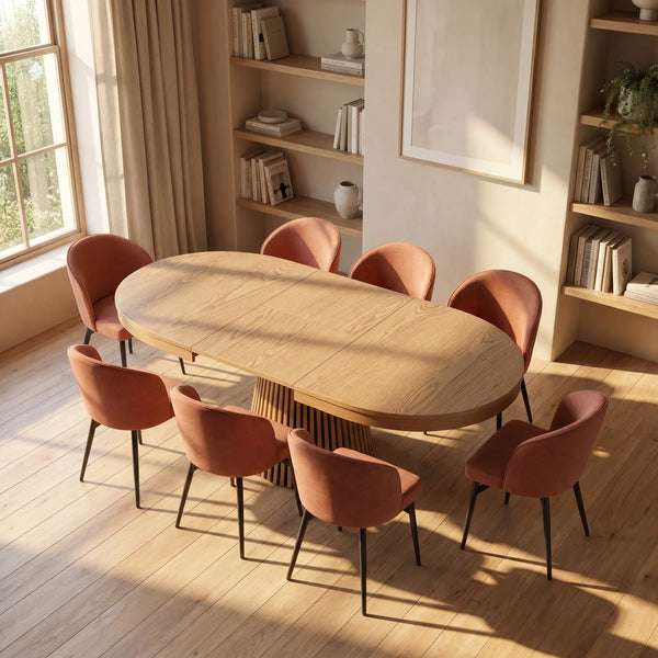 ORINO - Oak Extendable Dining Table - 4/8 People
