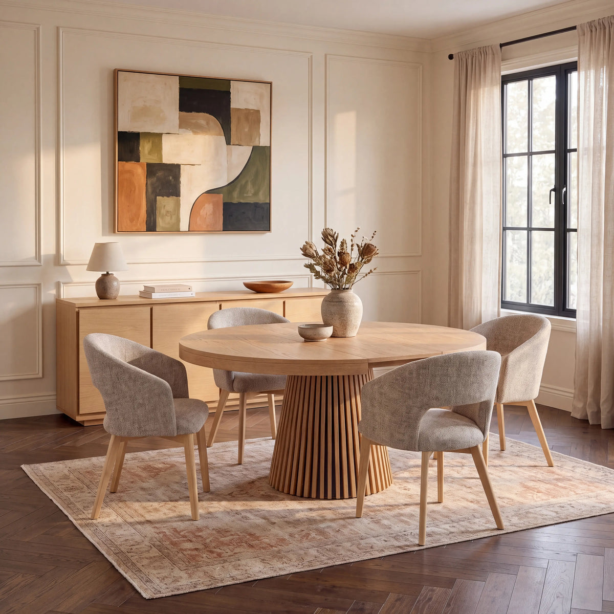 ORINO - Oak Extendable Dining Table - Seats 4 or 6