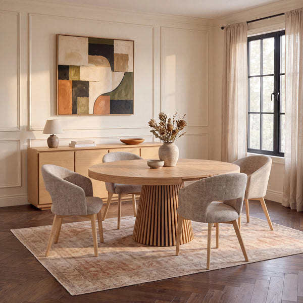 ORINO - Oak Extendable Dining Table - Seats 4,6 or 8