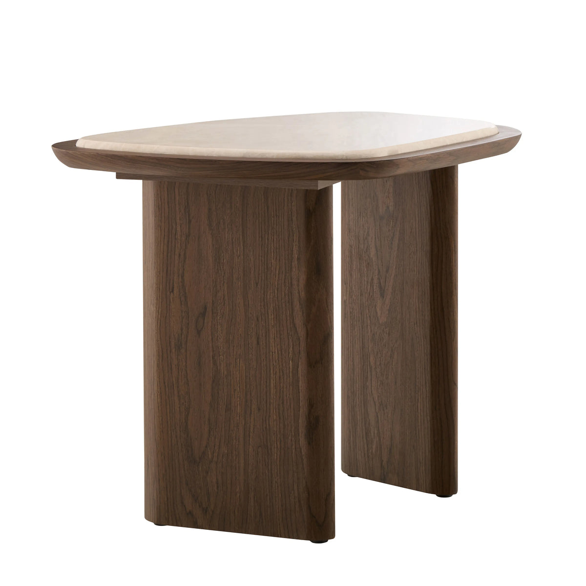 ORMEA - Marble & Walnut Side Table