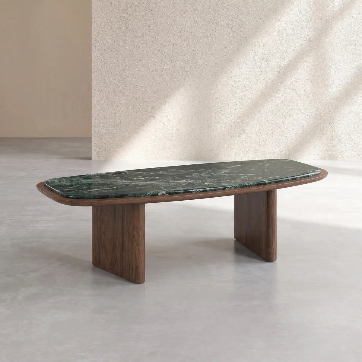 ORMEA - Marble & Walnut Rectangle Coffee Table
