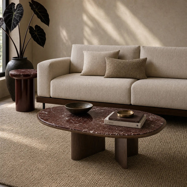 ORMEA - Marble & Walnut Coffee Table