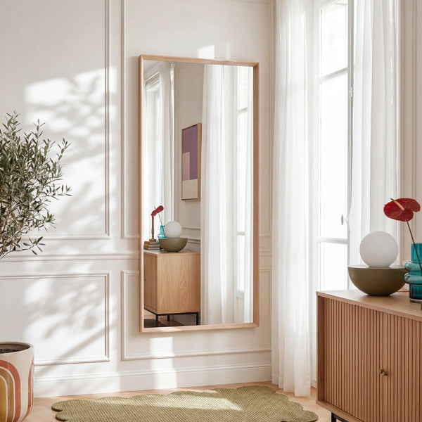 ORYOS - Oak Rectangular Mirror - 90 x 180 cm