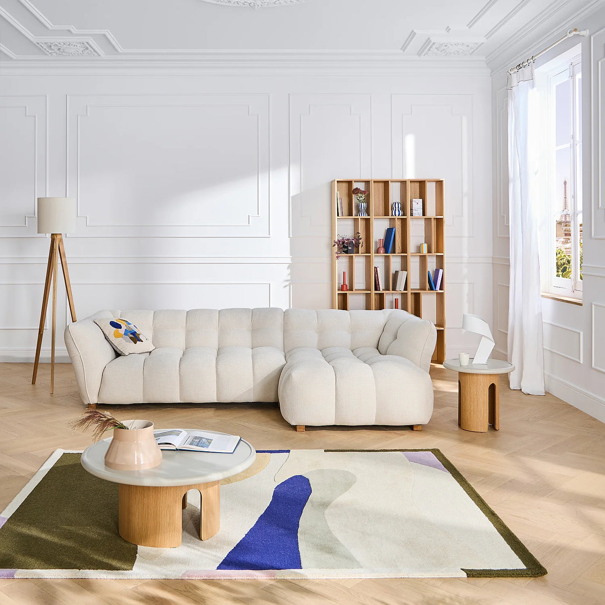 PIMODA - Round Coffee Table Matte Finish - 80 cm
