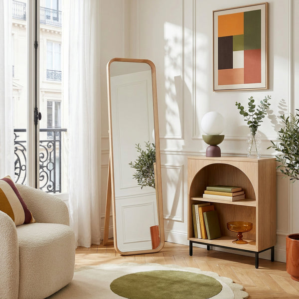 PEGASE - Oak Rectangular Freestanding Mirror - 40 x 165 cm