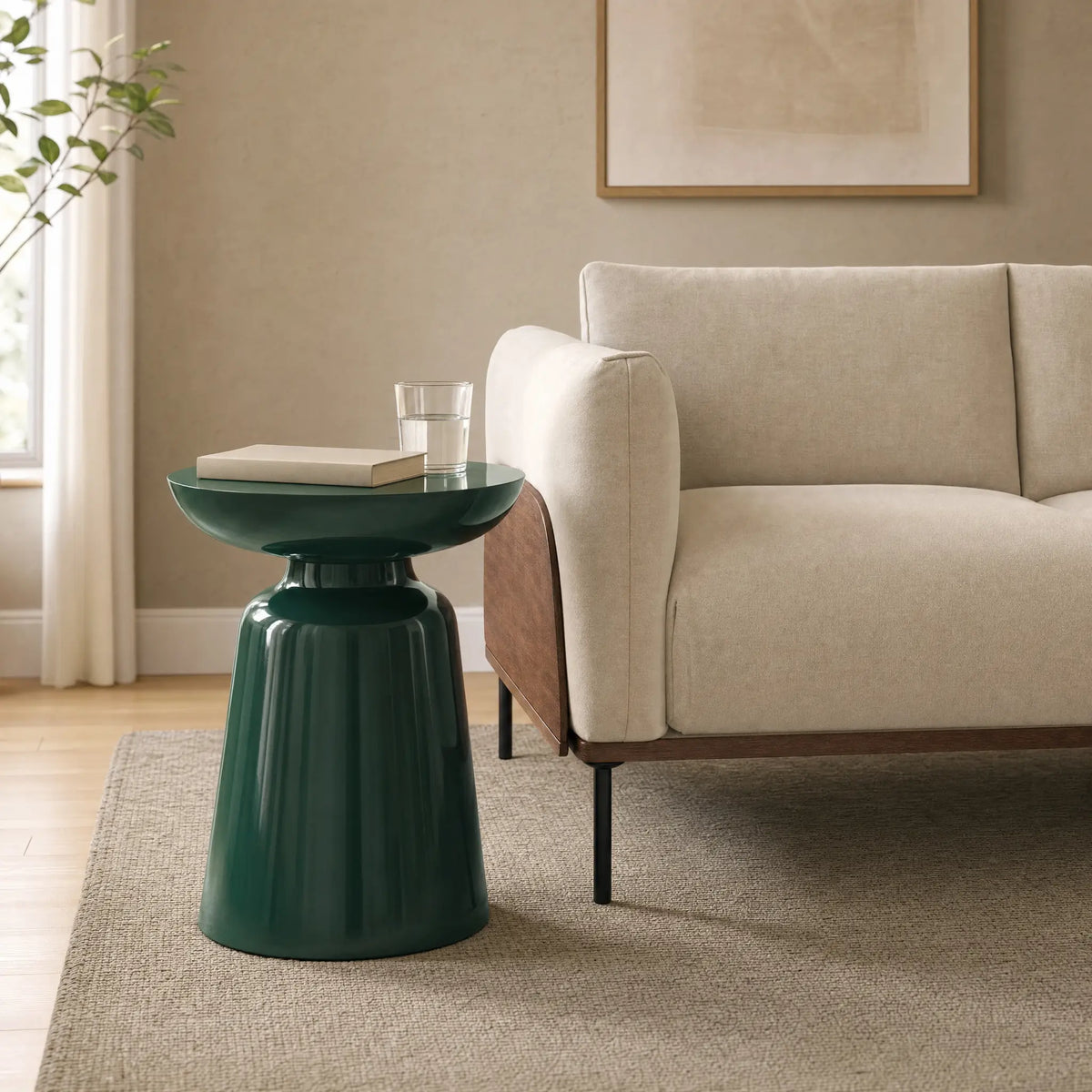 SOLENA - Lacquered Resin Round Side Table