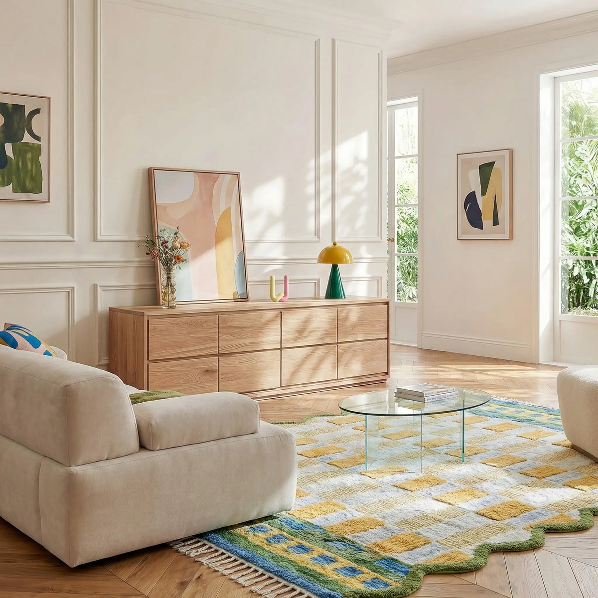 SYLVESTRE - Oak 4 Drawer Entertainment Unit