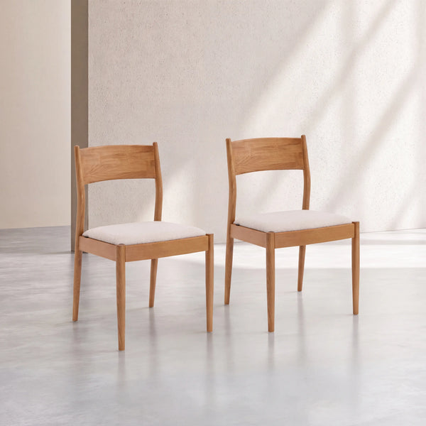 VALOMA - Set of 2 Oak Dining Chairs