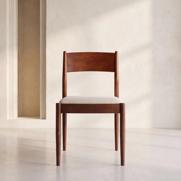 VALOMA - Fabric & Oak Set of 2 Dining Chairs