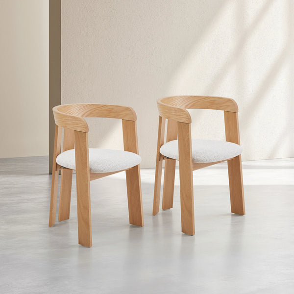 WILLIAM - Set of 2 Oak Dining Chairs