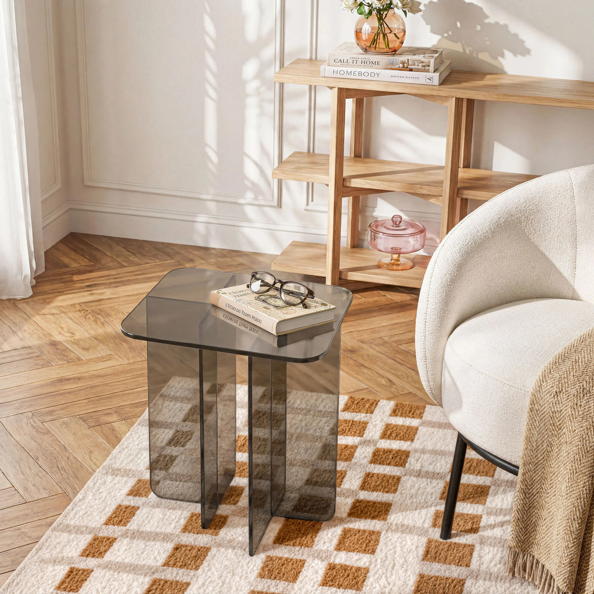 ZELIE - Glass Side Table