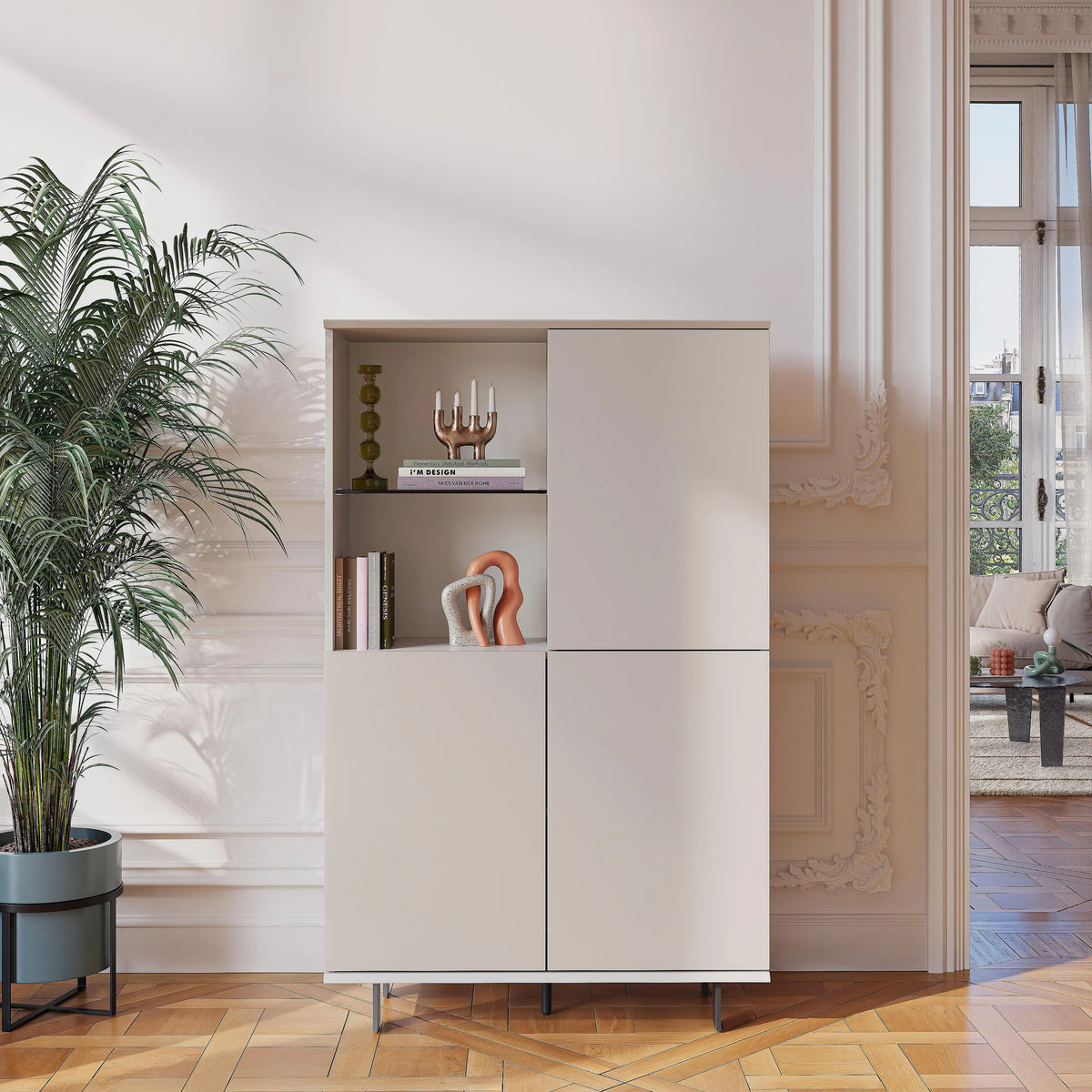 AGNES - 3 Door Buffet with Metal Legs