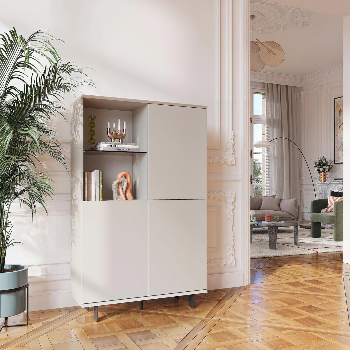 AGNES - 3 Door Buffet with Metal Legs