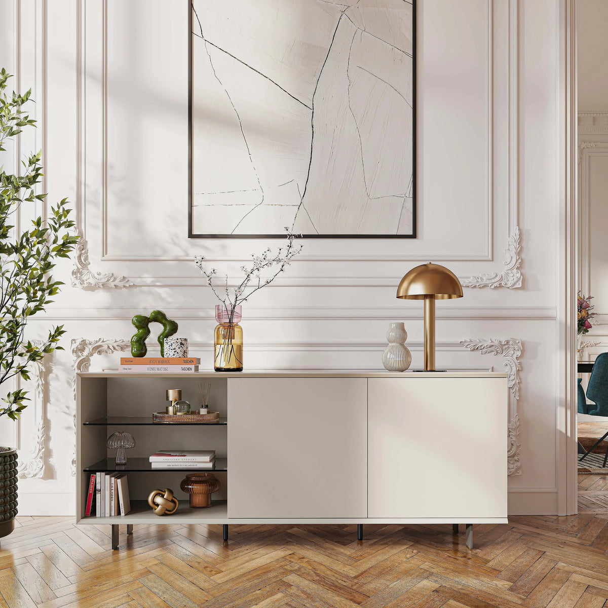 AGNES - 2 Door Buffet with Metal Legs