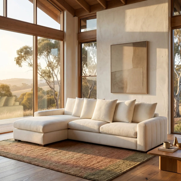 ALFAMA - Fabric Left-hand Chaise Sofa