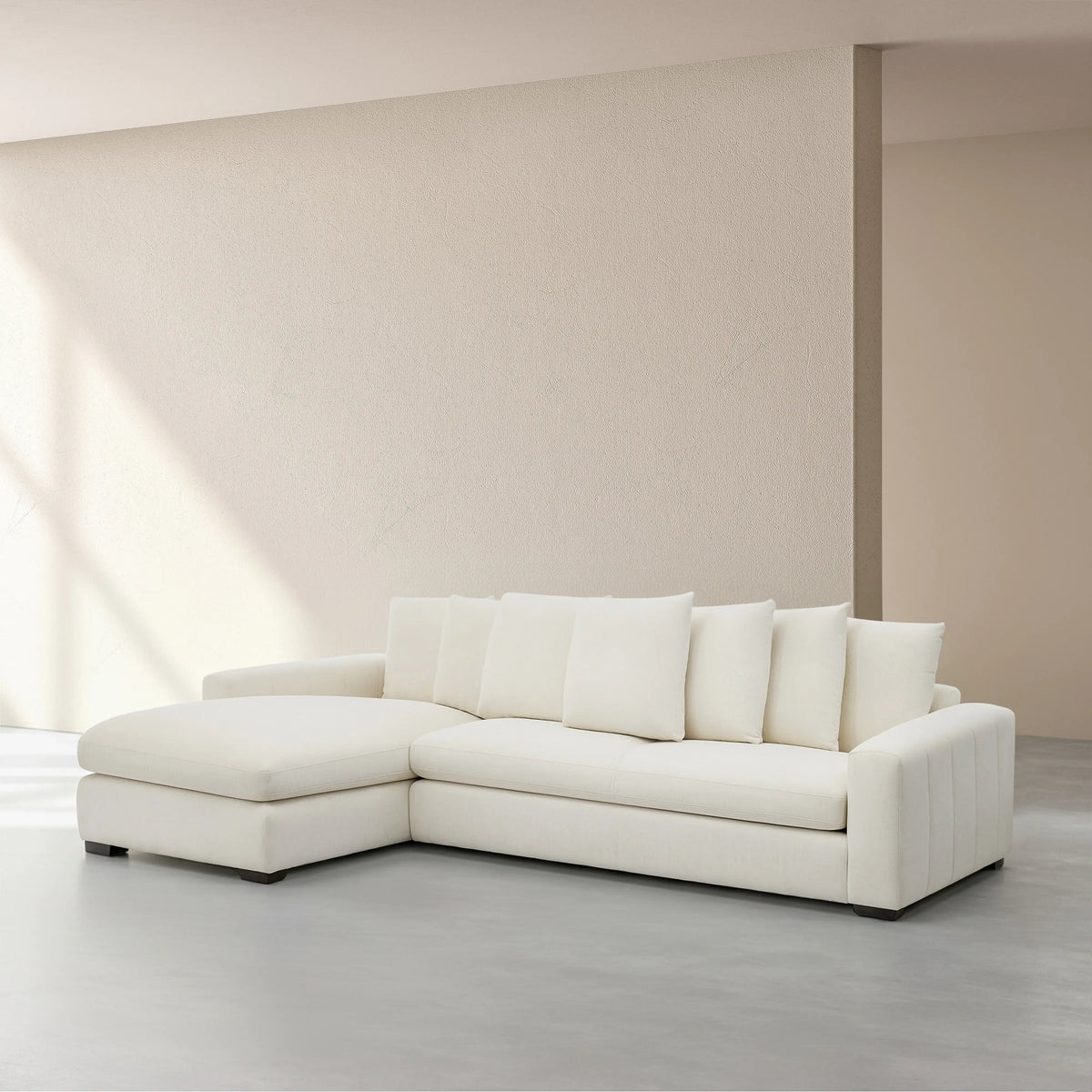ALFAMA - Fabric Left-hand Chaise Sofa
