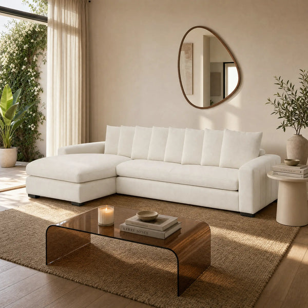 ALFAMA - Fabric Left-hand Chaise Sofa