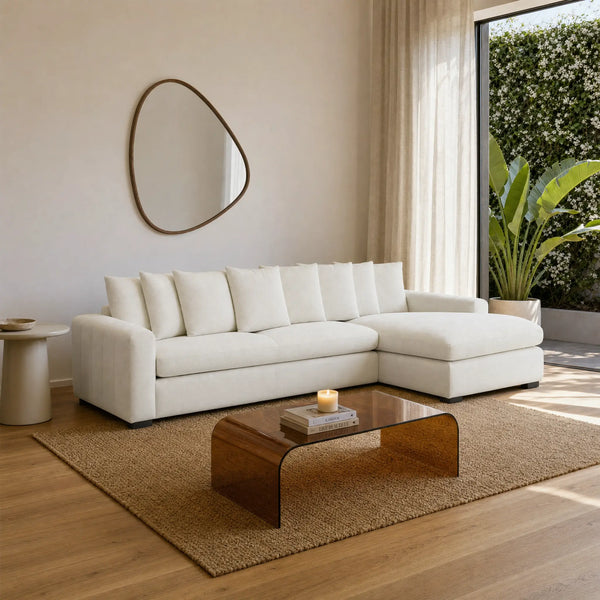 ALFAMA - Fabric Right-hand Chaise Sofa