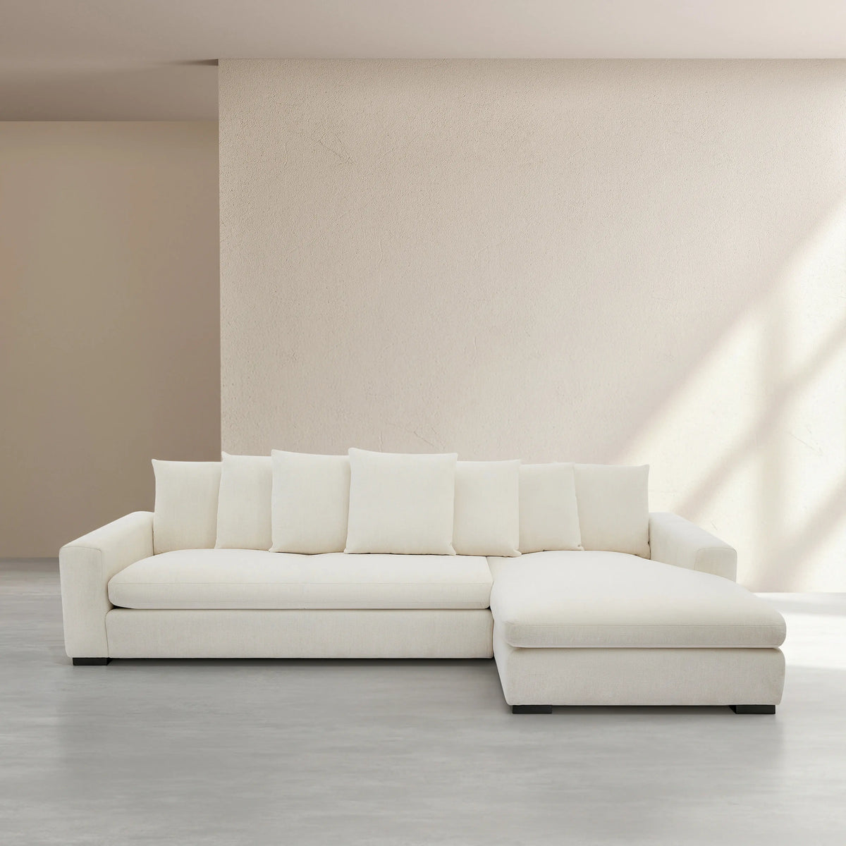 ALFAMA - Fabric Right-hand Chaise Sofa