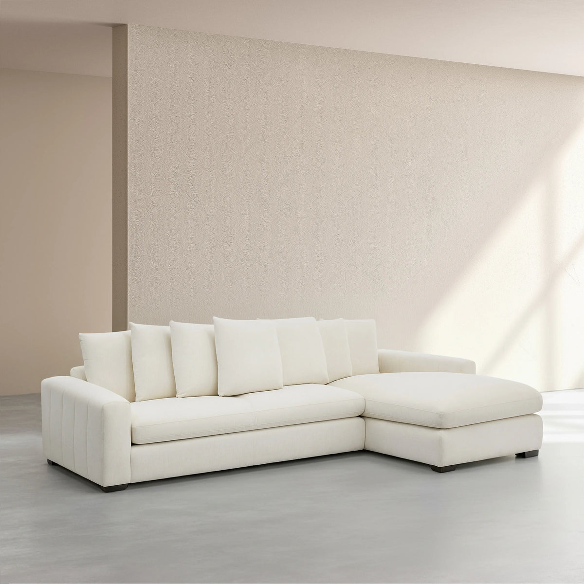 ALFAMA - Fabric Right-hand Chaise Sofa