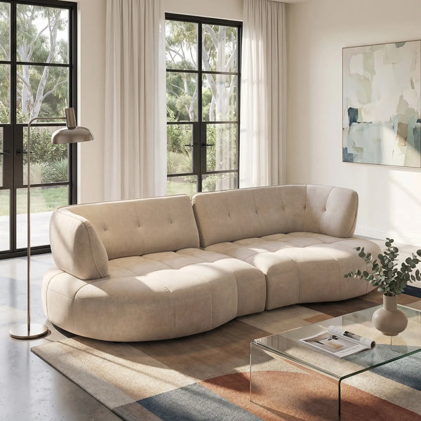 ALIZEE - Upholstered 4 Seater Fabric Sofa