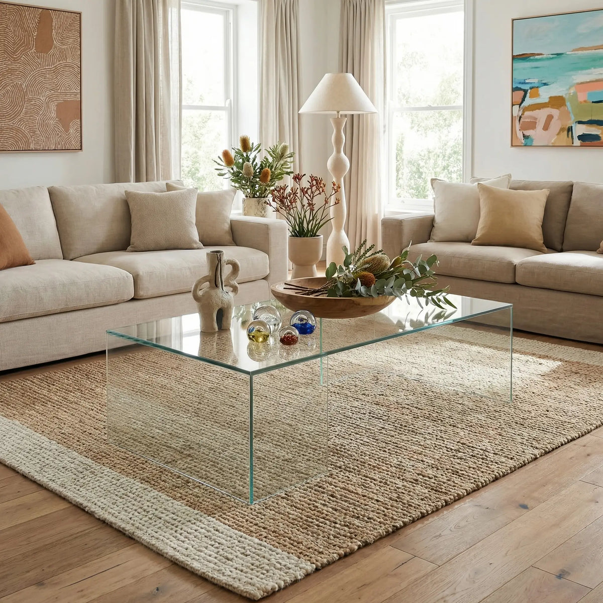 ALYSSA - Glass Rectangular Coffee Table