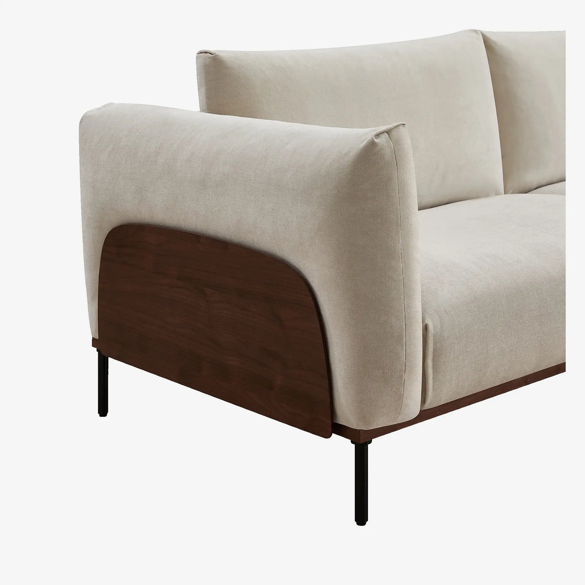 AMAMI - 3 Seater Sofa with Walnut Base