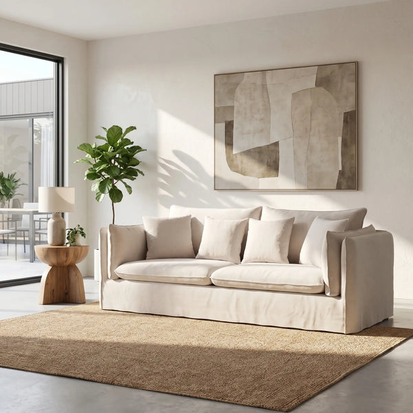 ANDRIA - Linen 3 Seater Sofa