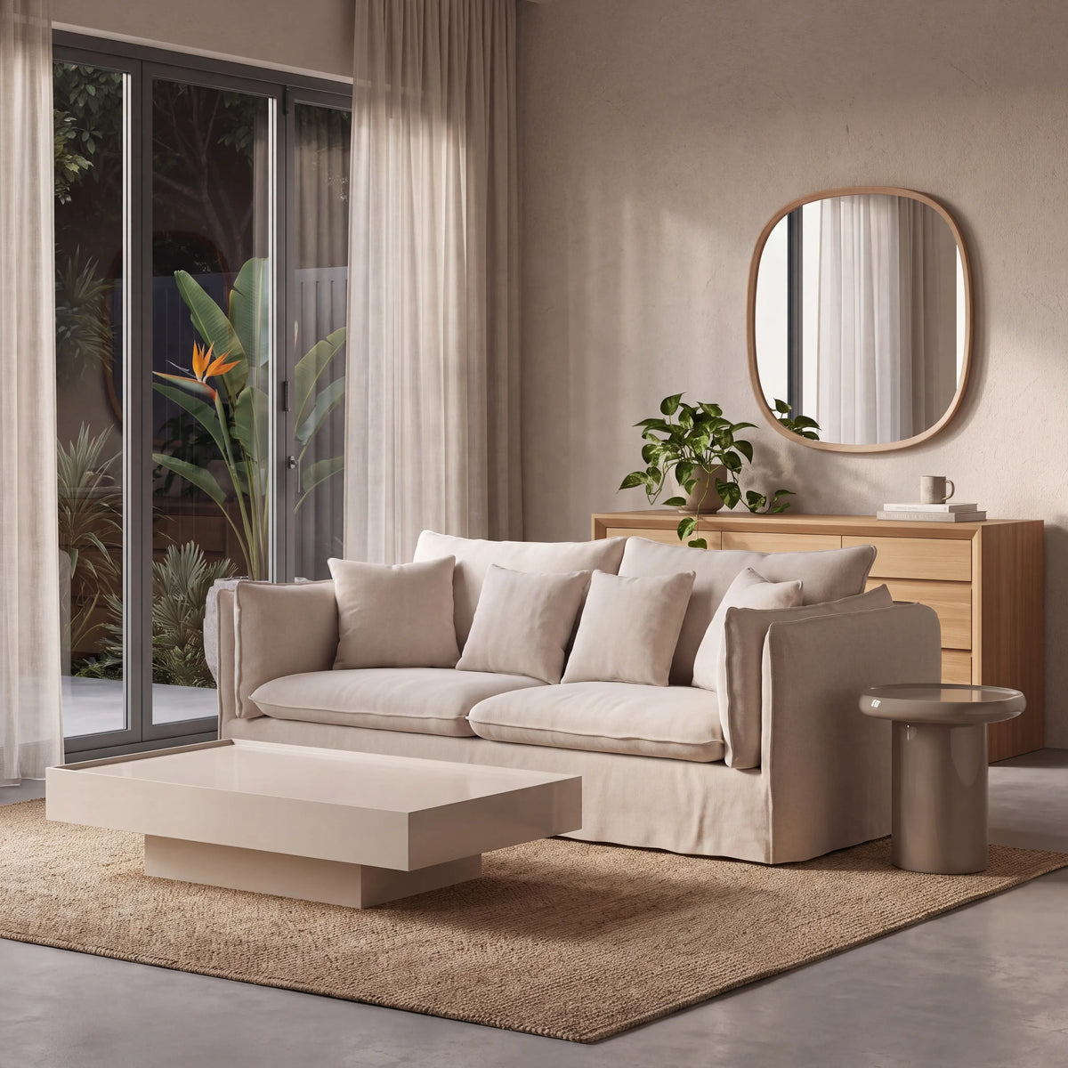 ANDRIA - Linen 3 Seater Sofa