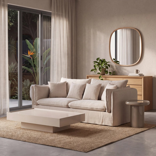ANDRIA - Linen 3 Seater Sofa