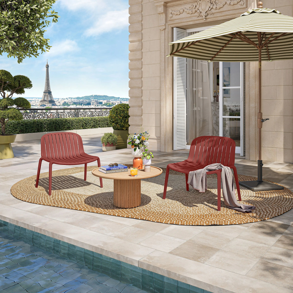 ARZON - Set of 2 Large Outdoor Chairs