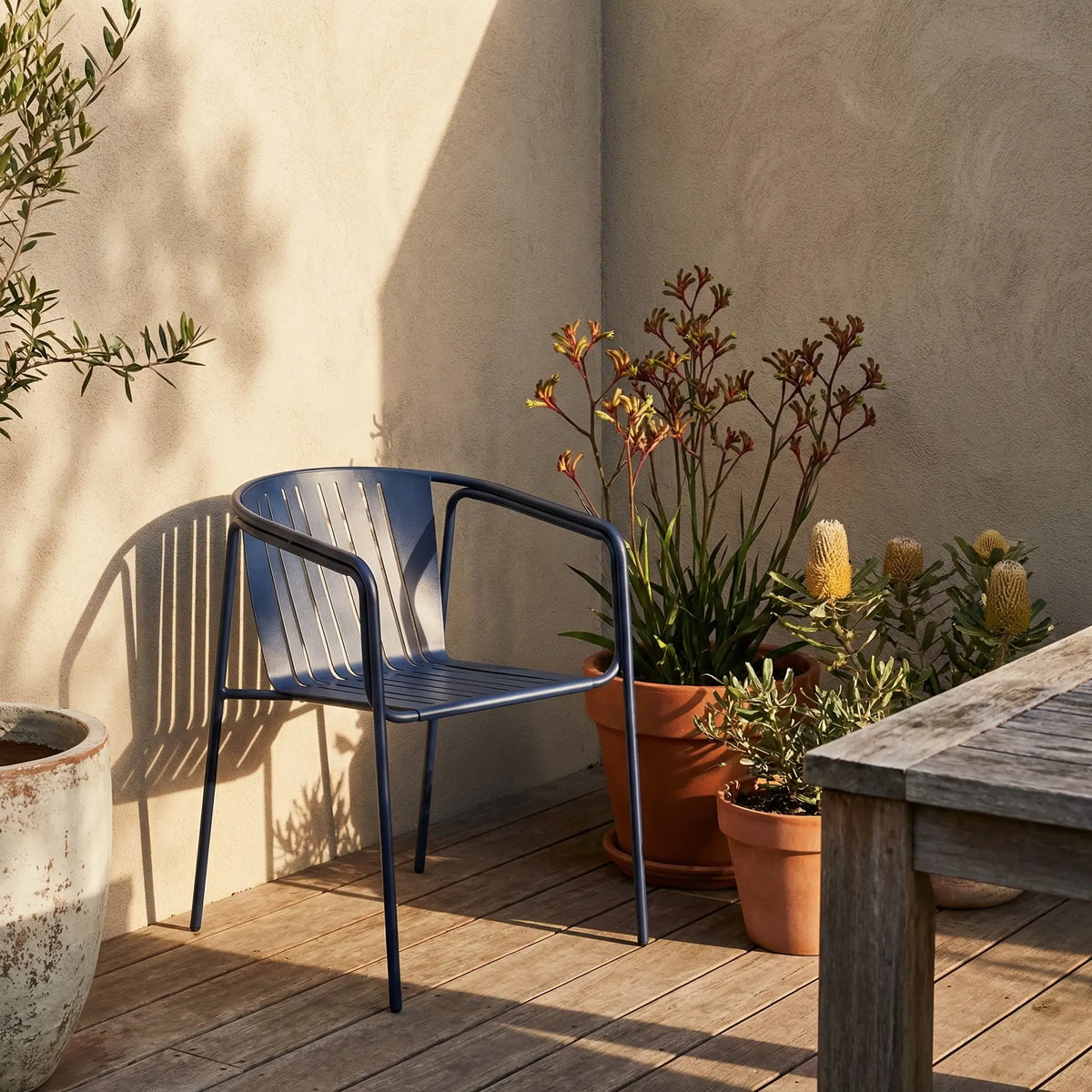 AZUR - Steel Outdoor Chair with Armrests