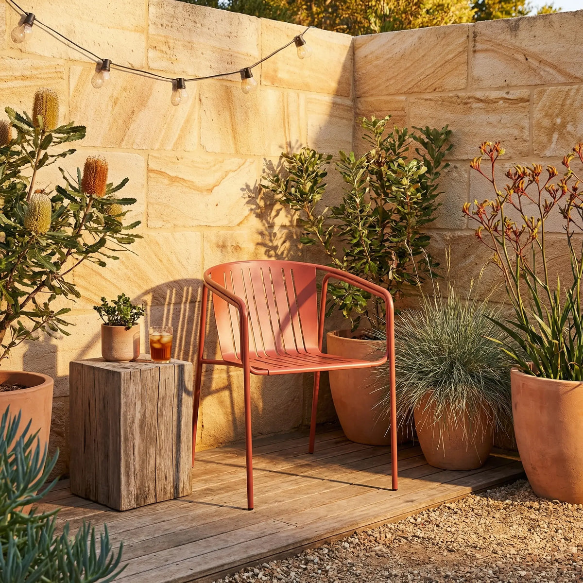 AZUR - Steel Outdoor Chair with Armrests