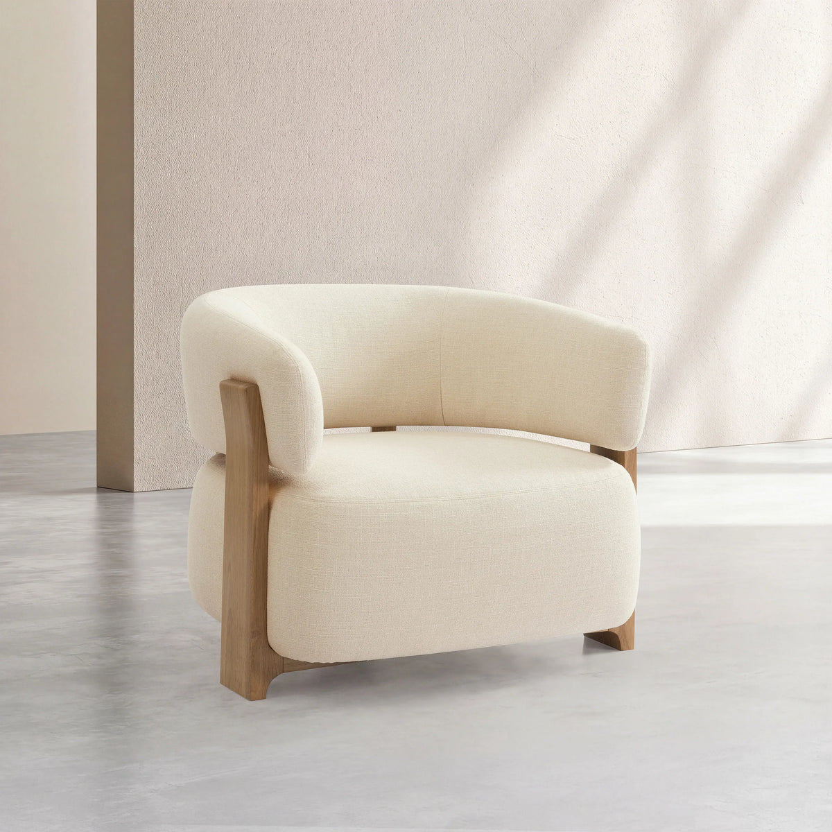 BARREA - Fabric & Wood Armchair