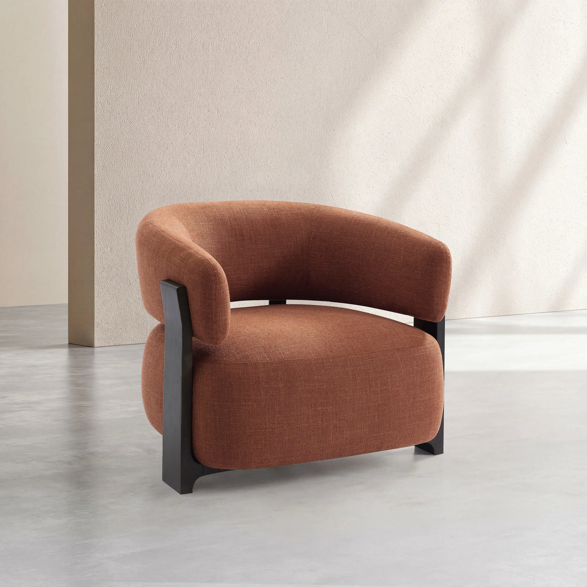 BARREA - Fabric & Wood Armchair