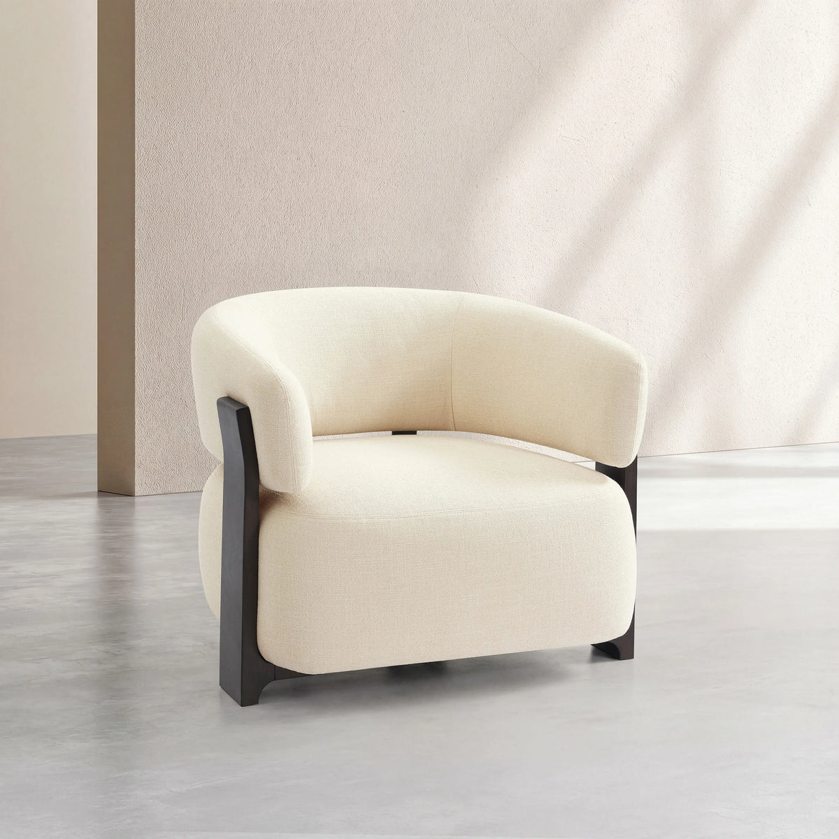 BARREA - Fabric & Wood Armchair