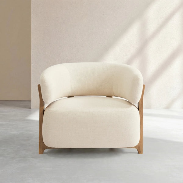 BARREA - Fabric & Wood Armchair