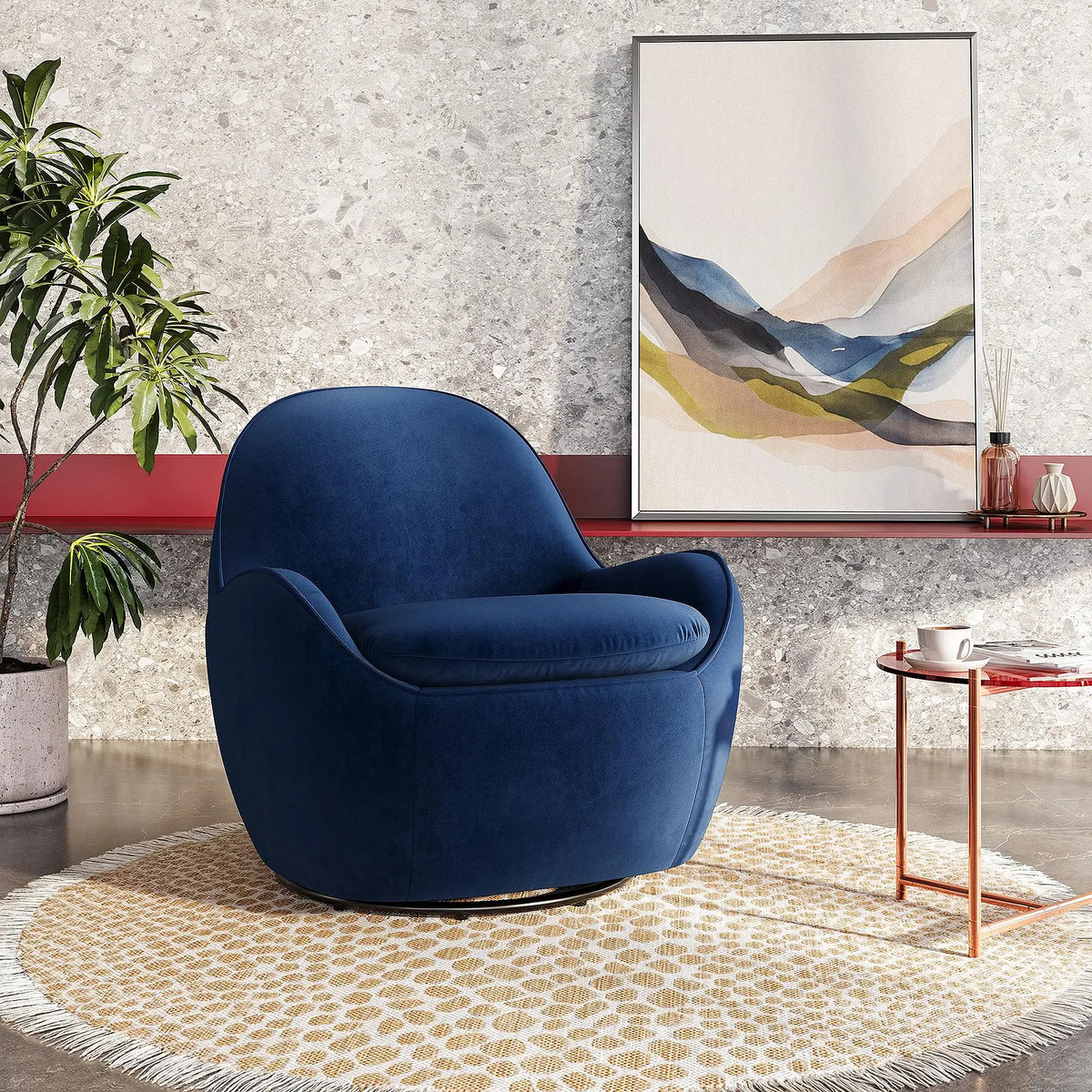 BOCA - Velvet Swivel Armchair
