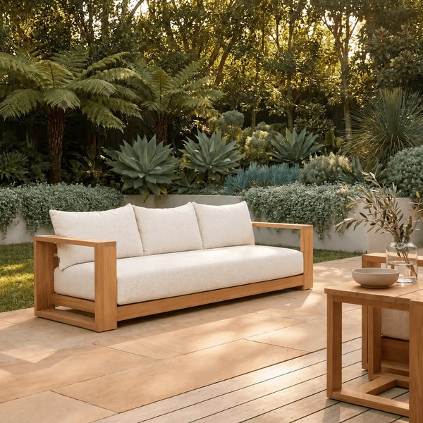 CALVIA - Teak Outdoor 3 Seater Sofa