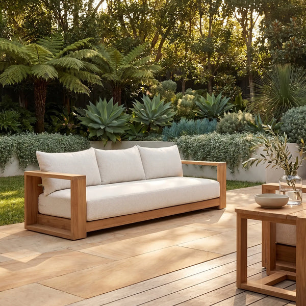 CALVIA - Teak Outdoor 3 Seater Sofa