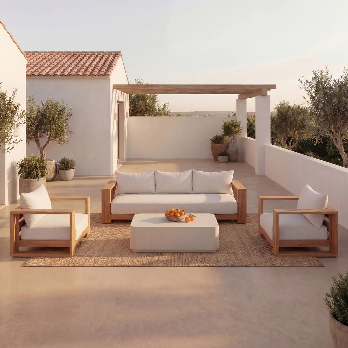 CALVIA - Teak Outdoor 3 Seater Sofa