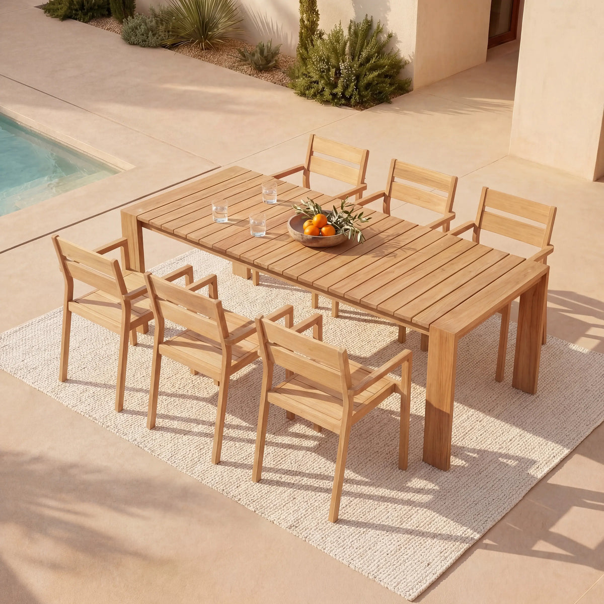 CALVIA - Teak Set of 2 Outdoor Chairs