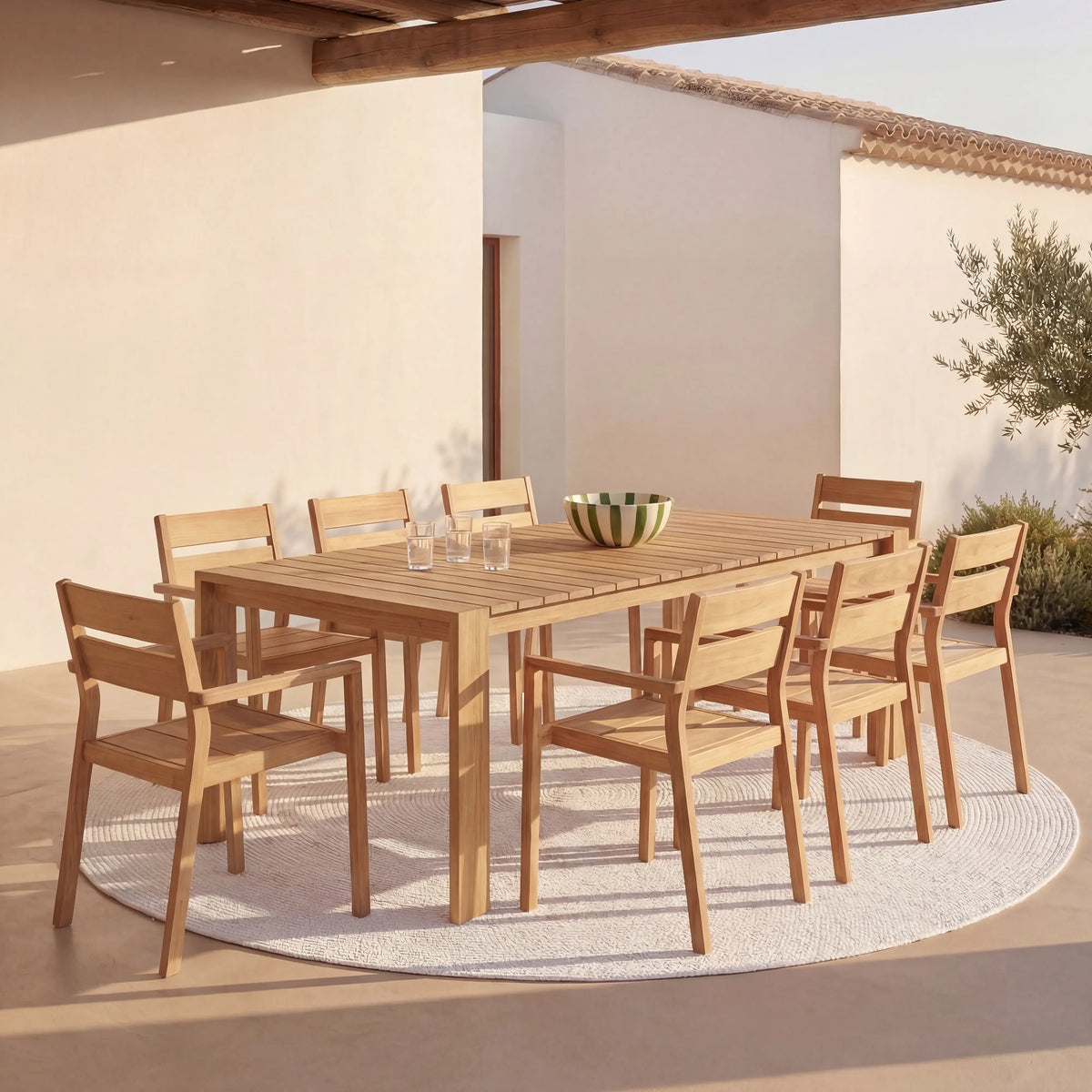 CALVIA - Teak Set of 2 Outdoor Chairs