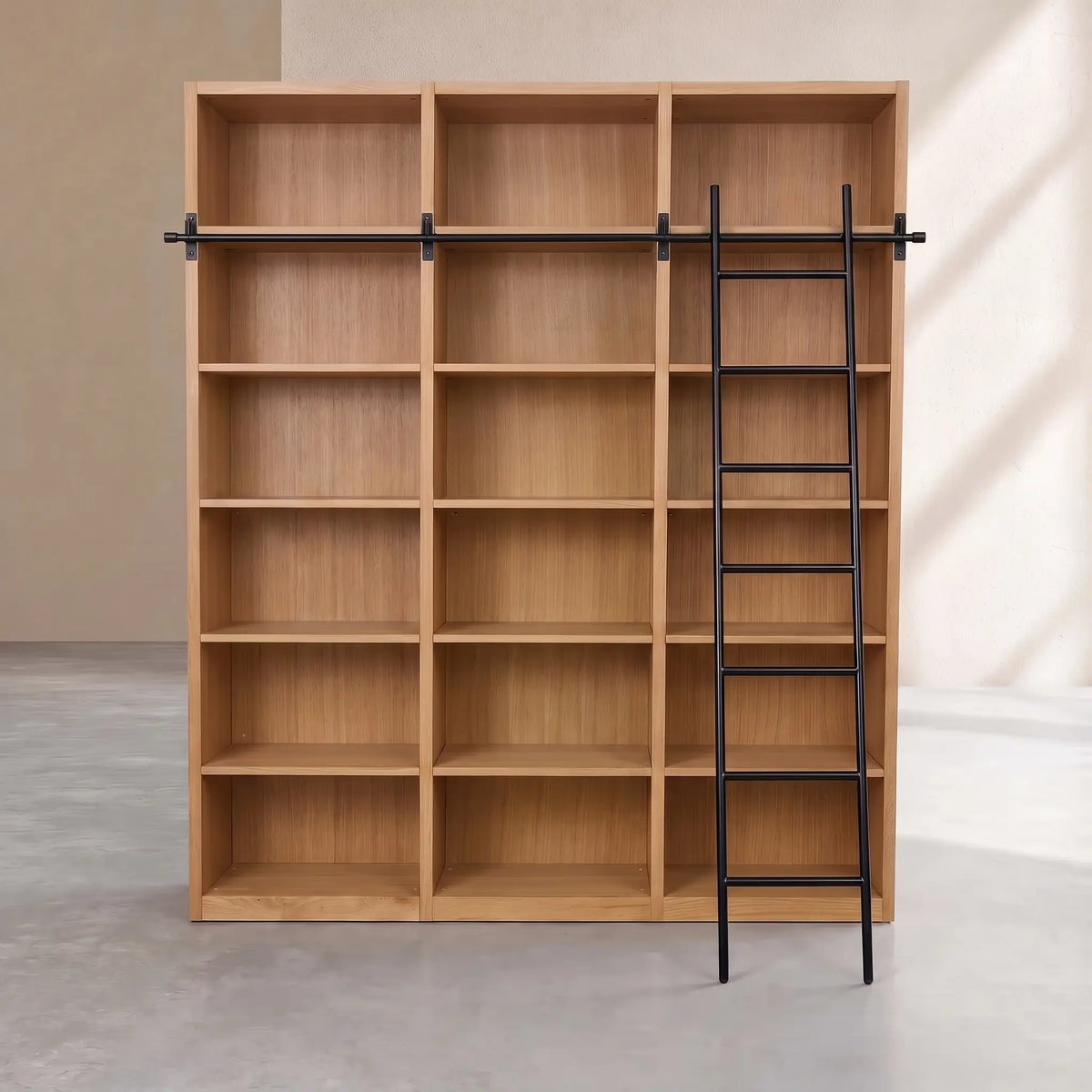 CAMUS - Oak Bookcase with Ladder