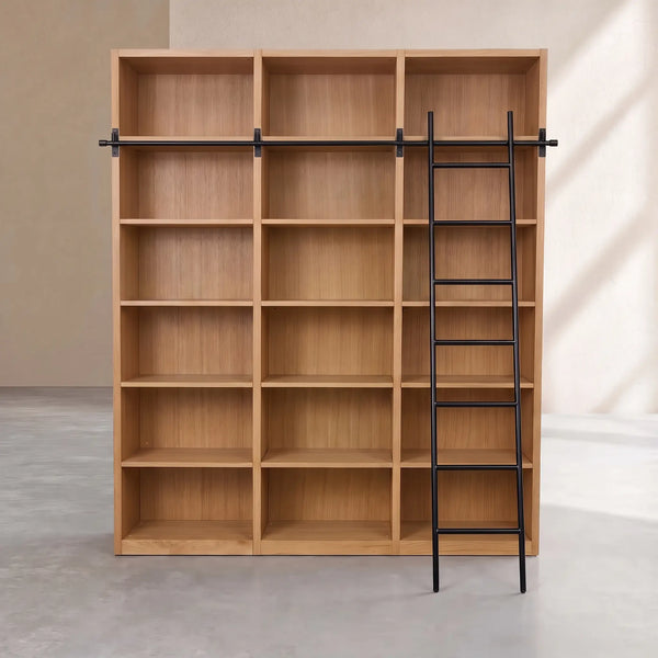 CAMUS - Oak Bookcase with Ladder