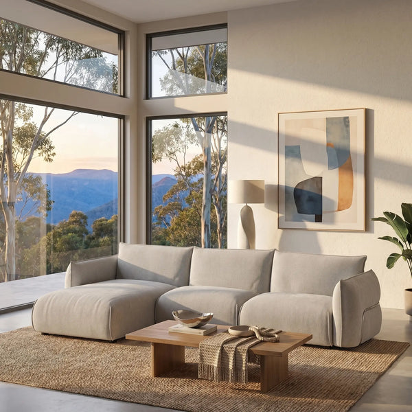 CELESTE - Fabric Left-hand Chaise Sofa