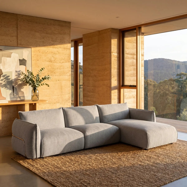 CELESTE - Fabric Right-hand Chaise Sofa