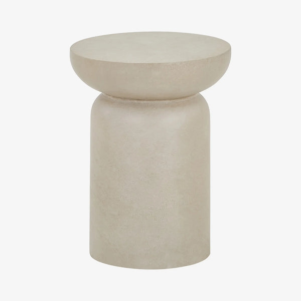 CIRELLA - Travertine Fibre Cement Outdoor Side Table - 35 cm