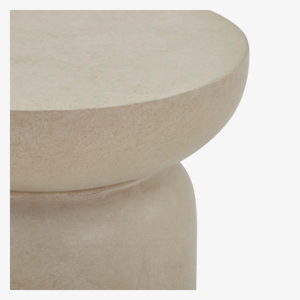 CIRELLA - Travertine Fibre Cement Outdoor Side Table - 35 cm