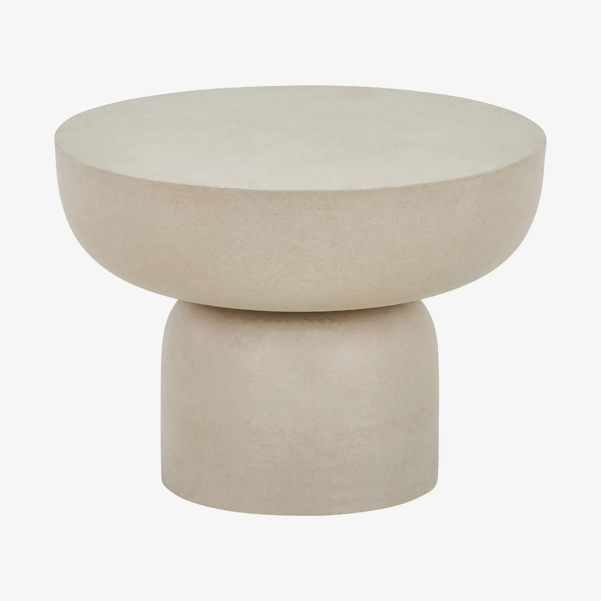 CIRELLA - Travertine Fibre Cement Outdoor Side Table - 48 cm